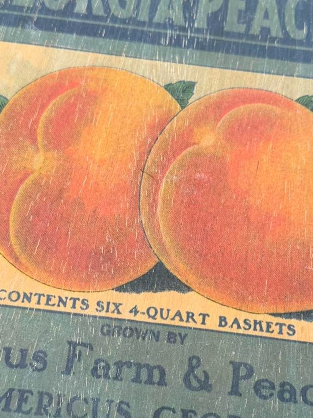 Vintage Peach Crate Label Plaque - Picture 2 of 3